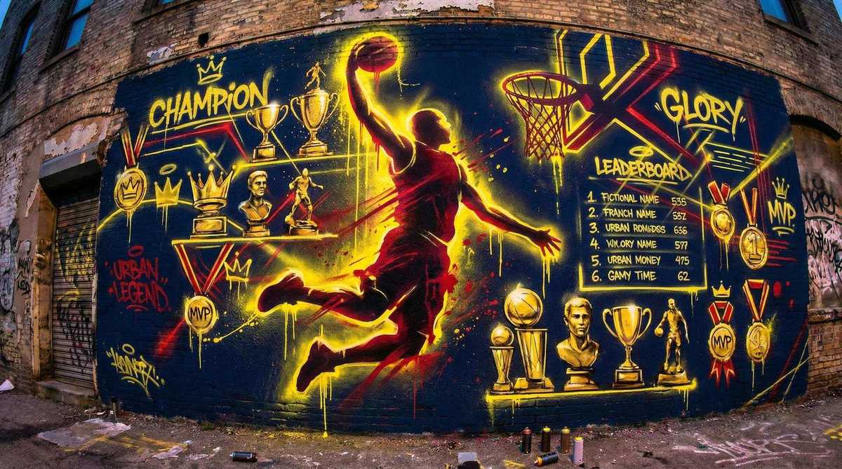 壹号娱乐 | BASKET-ZONE荣誉墙合作伙伴涂鸦Logo墙
